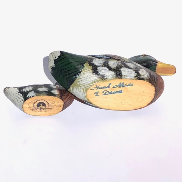 Pacific Rim Carvers Set 2 Miniature Ducks Mallard Mother and Duckling handmade - Picture 14 of 16